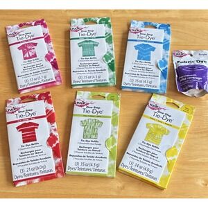 Tulip One-Step Tie-Dye Refills Fabric Dye Powder Assorted Colors for Tie-Dye X 7